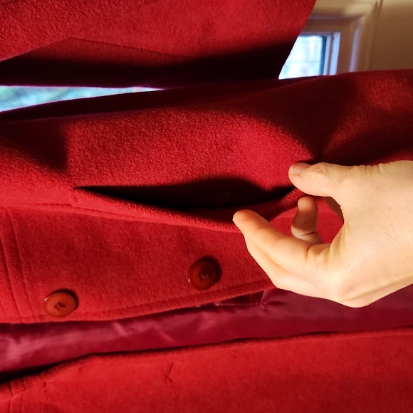 Red Burgundy Wool Coat - Picture 7 of 12